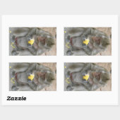 Sticker Rectangulaire C'est à moi ! ! ... Singe Macaque thaïlandais sauv (Feuille)