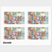 Sticker Rectangulaire C'est l'heure du gâteau (Feuille)