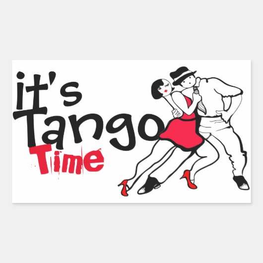 Sticker Rectangulaire C'est l'heure du Tango (Devant)