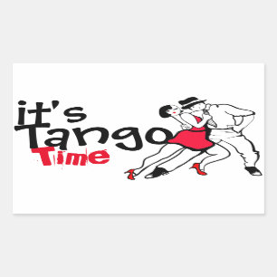 Sticker Rectangulaire C'est l'heure du Tango