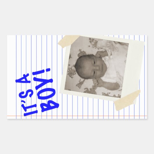 Sticker Rectangulaire c'est un garçon (Devant)