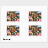 Sticker Rectangulaire C'est un jour nouveau (papillon Monarque) (Feuille)