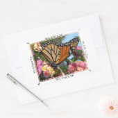 Sticker Rectangulaire C'est un jour nouveau (papillon Monarque) (Enveloppe)