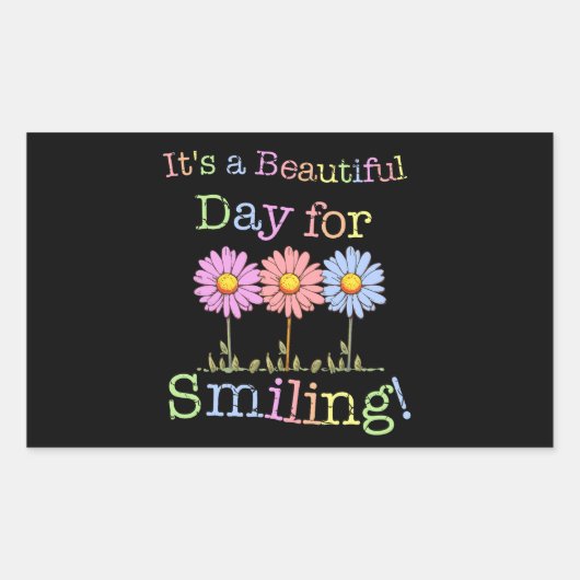 Sticker Rectangulaire C'est une belle journée pour le Graphisme souriant (Devant)