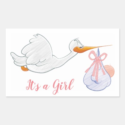 Sticker Rectangulaire C'est une fille (Devant)