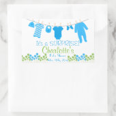 Sticker Rectangulaire C'est UNE SURPRISE ! Baby shower (Sac)
