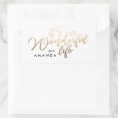 Sticker Rectangulaire C'est une vie merveilleuse Lettering Gold Foil (Sac)