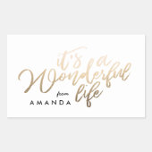 Sticker Rectangulaire C'est une vie merveilleuse Lettering Gold Foil (Devant)