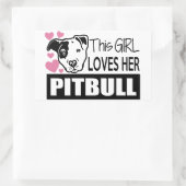 Sticker Rectangulaire Cette Fille Aime Son Pitbull (Sac)