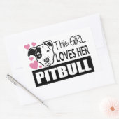 Sticker Rectangulaire Cette Fille Aime Son Pitbull (Enveloppe)