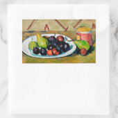 Sticker Rectangulaire Cezanne - Plaque avec Fruit et Pot de Conserves (Sac)