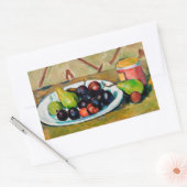 Sticker Rectangulaire Cezanne - Plaque avec Fruit et Pot de Conserves (Enveloppe)