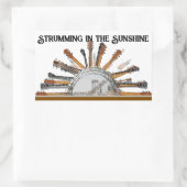 STICKER RECTANGULAIRE CHAÎNES DE GUITARE AU SOLEIL (Sac)