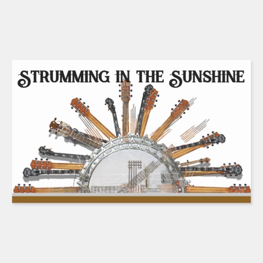 STICKER RECTANGULAIRE CHAÎNES DE GUITARE AU SOLEIL (Devant)