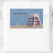 Sticker Rectangulaire Chaise de sauveteur du Cap May (Sac)