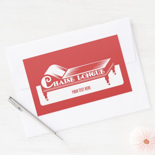 Sticker Rectangulaire Chaise Longue (Enveloppe)