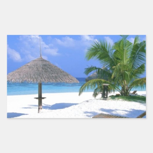 Sticker Rectangulaire Chaise plage - Bliss été (Devant)