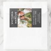 Sticker Rectangulaire Chalboard Mariage Vin Bouteille Monogramme Favoris (Sac)