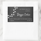 Sticker Rectangulaire Chalkboard, chien patte chemin levrette biscuit (Sac)