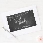 Sticker Rectangulaire Chalkboard et Strings légers Love & Thanks (Enveloppe)