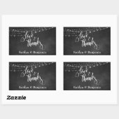 Sticker Rectangulaire Chalkboard et Strings légers Love & Thanks (Feuille)