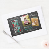 Sticker Rectangulaire Chalkboard Mistletoe Vintage photo de Noël (Enveloppe)
