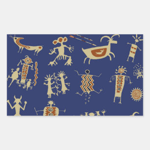 Sticker Rectangulaire Chaman d'art rupestre du Sud-Ouest