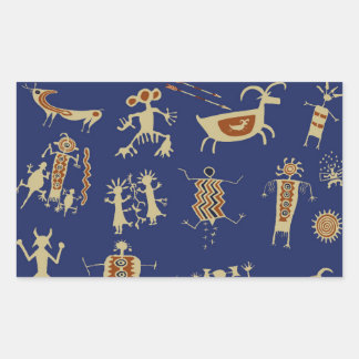 Sticker Rectangulaire Chaman d'art rupestre du Sud-Ouest