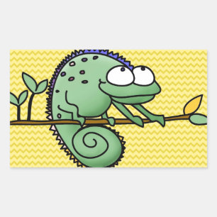 Sticker Rectangulaire Chameleon Cute Funny
