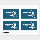 Sticker Rectangulaire Chamonix France Skier (Feuille)