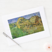 Sticker Rectangulaire Champ avec piles de blé par Vincent van Gogh (Enveloppe)