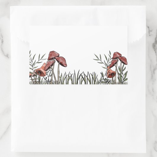 Sticker Rectangulaire Champ champignon (Sac)