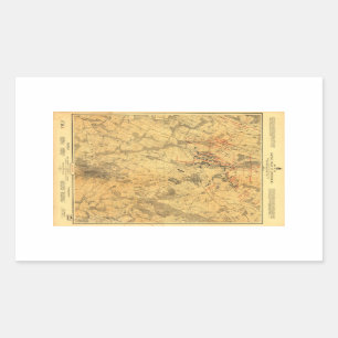 Sticker Rectangulaire Champ de bataille de carte de Gettysburg par John