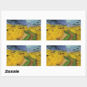 Sticker Rectangulaire Champ de blé avec corbeaux (Feuille)