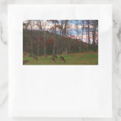 Sticker Rectangulaire Champ de cerf et un SunSet rose (Sac)