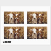Sticker Rectangulaire Champ de maïs de Vache mûre (Feuille)