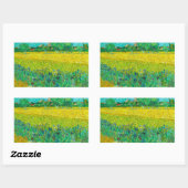 Sticker Rectangulaire Champ Van Gogh avec Irises près d'Arles (Feuille)