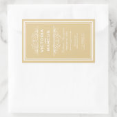 Sticker Rectangulaire Champagne Mariage élégant Monogramme Bouteille de (Sac)
