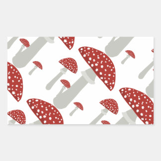 Sticker Rectangulaire Champignon vintage