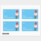 Sticker Rectangulaire Champignons Gnome mignon cadeau de Noël sur mesure (Feuille)