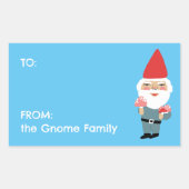 Sticker Rectangulaire Champignons Gnome mignon cadeau de Noël sur mesure (Devant)