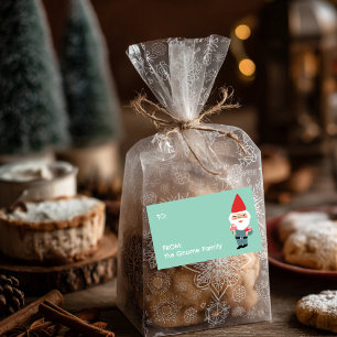 Sticker Rectangulaire Champignons Gnome mignon cadeau de Noël sur mesure