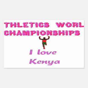 Sticker Rectangulaire Championnats du monde d'athlétisme Kenya Runner :