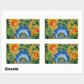 Sticker Rectangulaire Champs de tournesol pour toujours (Feuille)