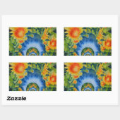 Sticker Rectangulaire Champs de tournesol pour toujours (Feuille)