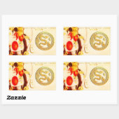 Sticker Rectangulaire Chance serpent chinois Nouvel An 2025 VRS (Feuille)