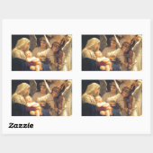 Sticker Rectangulaire Chanson des Anges, William-Adolphe Bouguereau (Feuille)