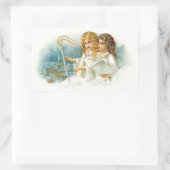 Sticker Rectangulaire Chanter les anges de Noël (Sac)