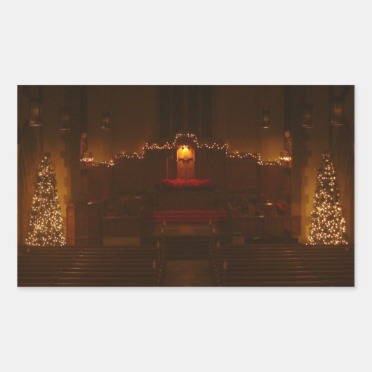 Sticker Rectangulaire Chapelle Harbison à Christmas Grove City College (Devant)