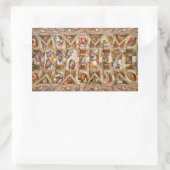 Sticker Rectangulaire Chapelle Sixtine Plafond par Michelangelo Buonarro (Sac)
